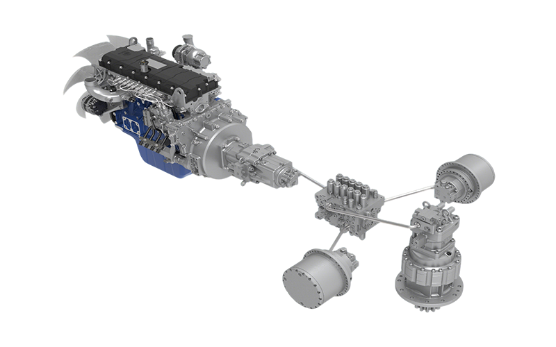 Excavator powertrain